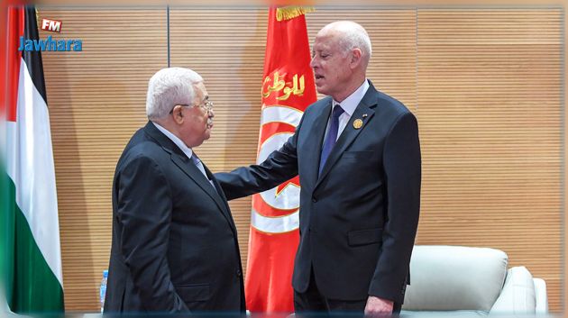 سعيّد يلتقي نظيره الفلسطيني في الجزائر