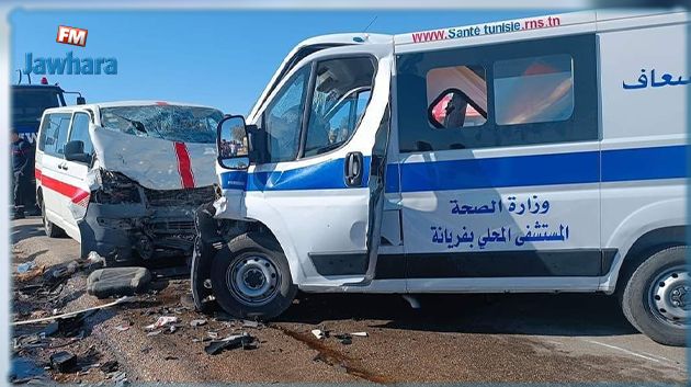 القصرين: 12 جريحًا في اصطدام سيارة إسعاف بـ'لواج' 