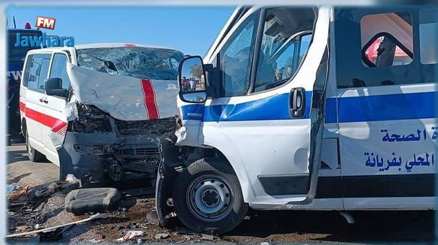 اصطدام سيارة اسعاف بـ'لواج' في القصرين: وفاة 3 أشخاص من بينهم رضيع