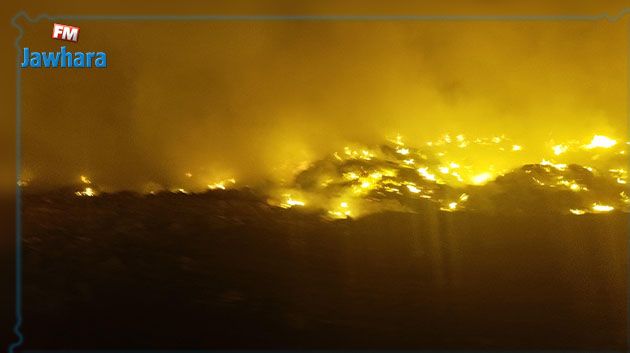 الحماية المدنية : حريق مصب صفاقس بفعل فاعل‎‎