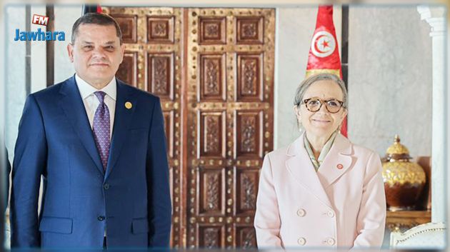 بودن تستقبل الدبيبة اثر وصوله الى تونس 