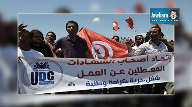 أصحاب الشهائد المعطّلين عن العمل في سيدي بوزيد يحتجّون
