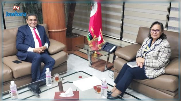 وزيرة الصناعة تلتقي وزير المواصلات بحكومة الوحدة الوطنية الليبية 