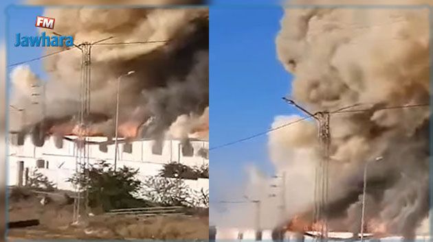 بن عروس: تواصل عمليّة إطفاء حريق مصنع الكرذونة 