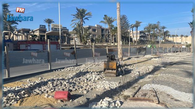 المنستير: تذمّر المهنيين من تواصل أشغال كورنيش القراعية (صور)