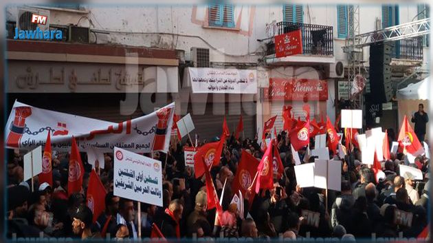 تجمّع عمالي ببطحاء محمد علي بالعاصمة (صور)