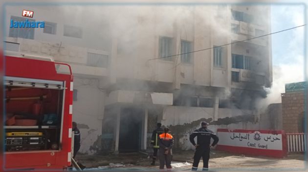  قابس:  حريق هائل نشب بمستودع فرقة الحراسة والتفتيشات الديوانية