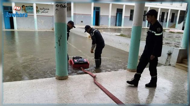 فرنانة : الحماية المدنية تتدخل لشفط المياه من مدرسة إعدادية