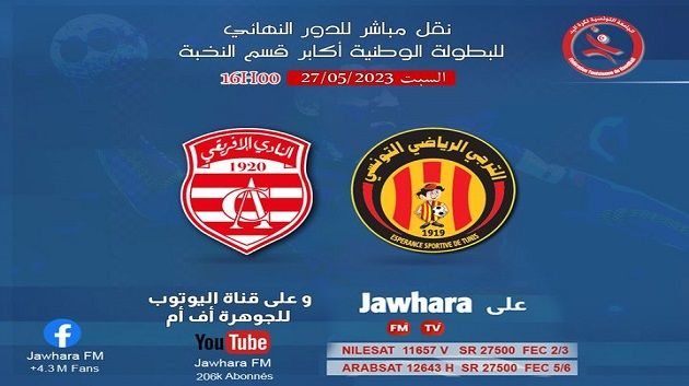 اليوم على جوهرة تي في : نقل مباشر لمقابلة الدور النهائي لبطولة كرة اليد بين الترجي والنادي الإفريقي