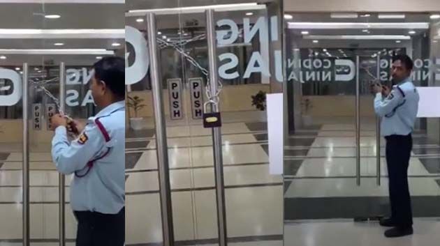 لمنع موظّفيه من الخروج أثناء وقت العمل.. مدير يُغلق باب شركته بالسلاسل (فيديو)