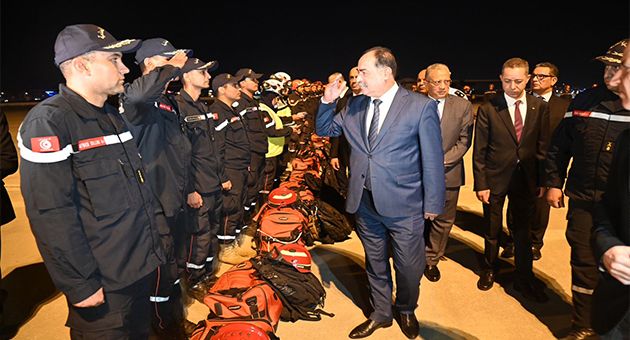 وزير الداخلية يشرف على عملية ارسال فرقة مختصة من الحماية المدنية الى ليبيا