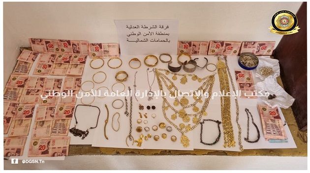 الحمامات: 'بُستاني' يستولي على مصوغ بحوالي 100 ألف دينار من منزل