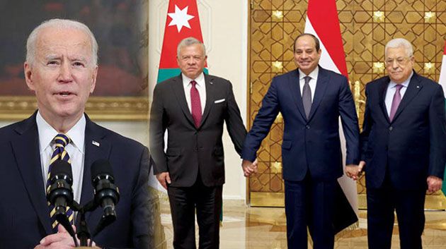 بايدن يلتقي العاهل الأردني والرئيسيْن المصري والفلسطيني