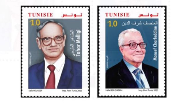 إصدار طابعيْن بريدييْن جديديْن لمنصف شرف الدين والطاهر المليجي