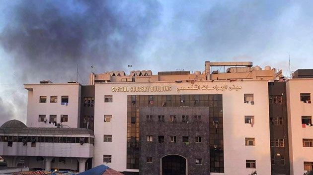الاحتـ.ـلال يُجدّد قصفه لمجمع الشفاء الطبي بغـ.ـزة