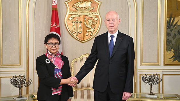 رئيس الجمهورية يستقبل وزيرة الخارجية الإندونيسية