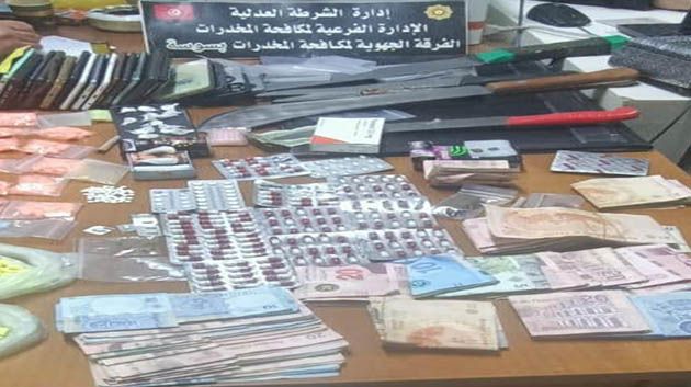 سوسة: القبض على عناصر إجرامية خطيرة وحجز كمية هامة من المواد المخدّرة