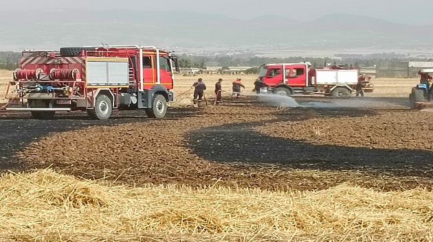جندوبة: حريق بحقل قمح