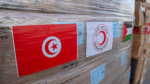 إرسال أوّل باخرة محمّلة بالمساعدات التونسيّة إلى غزة