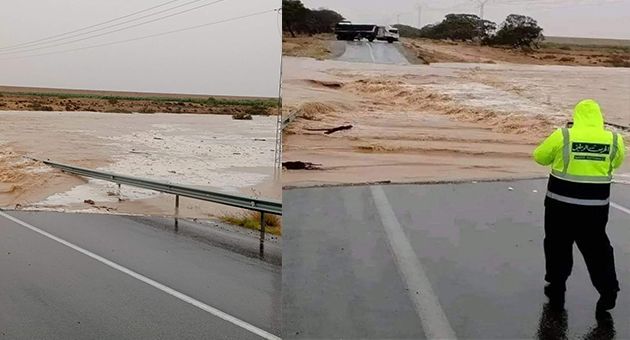 طريق بديلة اثر انقطاع الطريق الوطنية بين قابس وقفصة