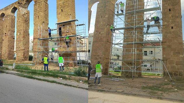 مصالح المعهد الوطني للتراث تنطلق في عملية ترميم وصيانة الحنايا بباردو