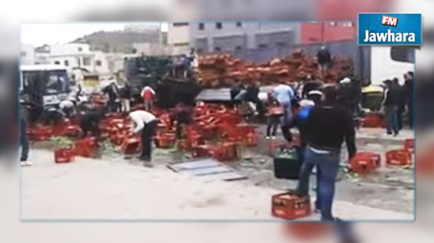 القيروان : انقلاب شاحنة محملة بالمشروبات الكحولية بعد مطاردة امنية