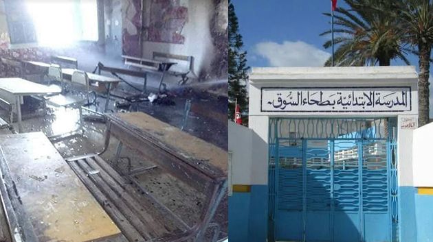 قربة : حرق محتويات قاعة تدريس بمدرسة ابتدائية
