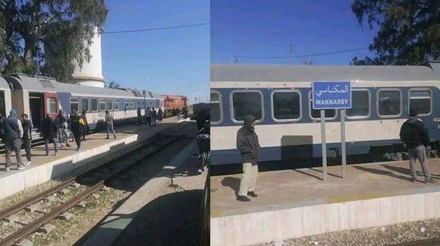 سيدي بوزيد: غلق خط حديدي ومنع قطار لنقل المسافرين من المرور