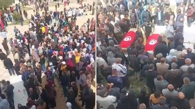 مراسم دفن تلميذين من ضحايا حادثة معهد المزونة