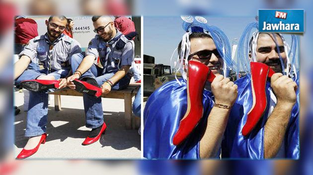 رجال لبنان بحذاء أحمر وكعب عال ...