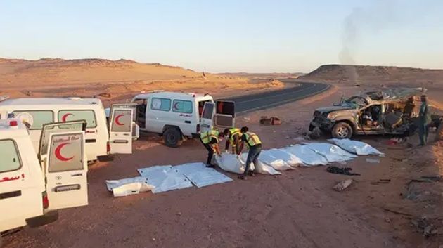 بينهم أطفال ونساء.. وفاة 12 سودانيا اثر حادث مرور في ليبيا