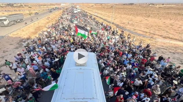 استقبال حاشد وحافل لقافلة الصمود في ليبيا (صور وفيديو)