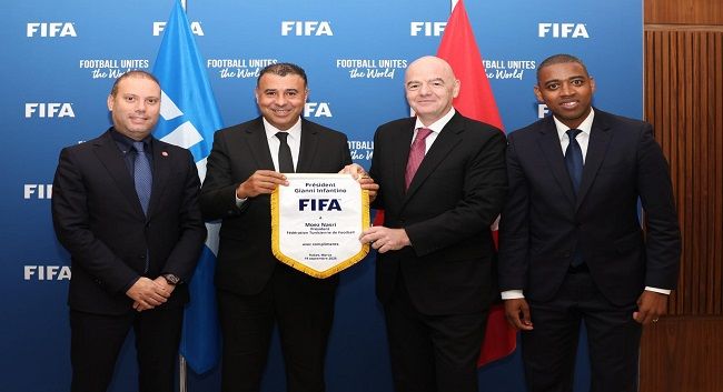 جياني إنفانتينو يستقبل رئيس ونائب رئيس الجامعة التونسية لكرة القدم