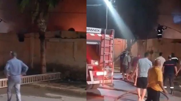 سيدي بوزيد: حريق بسوق ليبيا يُسفر عن خسائر مادية فادحة (فيديو)