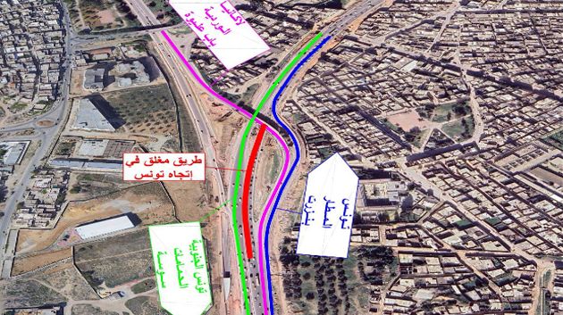 تحويل جزئي لحركة المرور بالمدخل الجنوبي للعاصمة على مستوى جسر لاكانيا