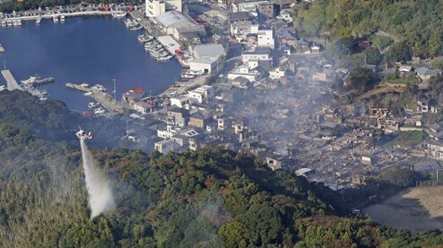 اليابان: حريق ضخم يلتهم أكثر من 170 بناية سكنية