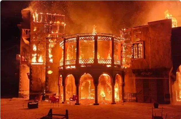 سوريا.. حريق يأتي على موقع تصوير مسلسل