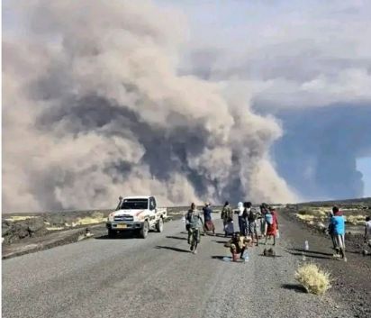 بركان إثيوبي يثور بعد آلاف السنين ورماده يمتدّ الى دولتين عربيتين 