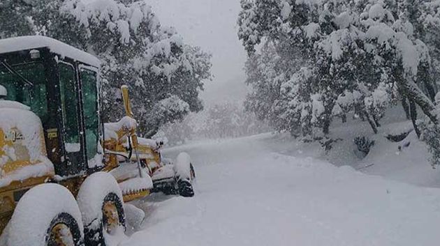 تساقط كثيف للثلوج بتالة وفوسانة من ولاية القصرين