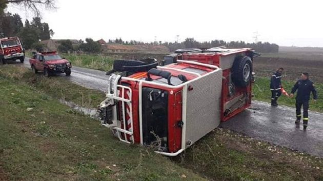 سليمان : انقلاب شاحنة تابعة للحماية المدنية‎