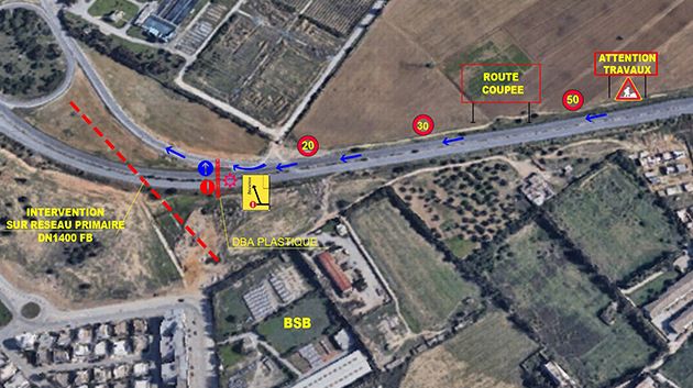 تحويل حركة الجولان بين محول برج غربال والمدخل الرئيسي لملعب رادس