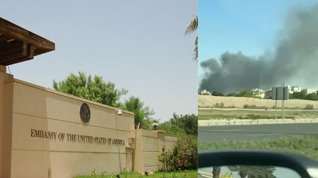 تصاعد سحب الدخان من محيط سفارة أمريكا بالكويت