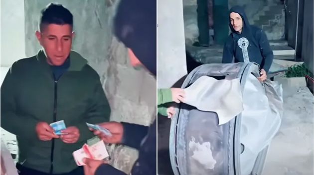 فلسطيـ.ني يبيع شظايا صاروخ بنحو 100 دولار