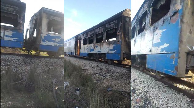 القلعة الصغرى: حرق قطار احتجاجا على حادث تسبب في وفاة 