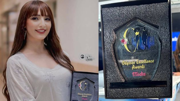 تكريم الإعلامية بـ'الجوهرة أف أم' هيبة الوصيف في odysee fashion 