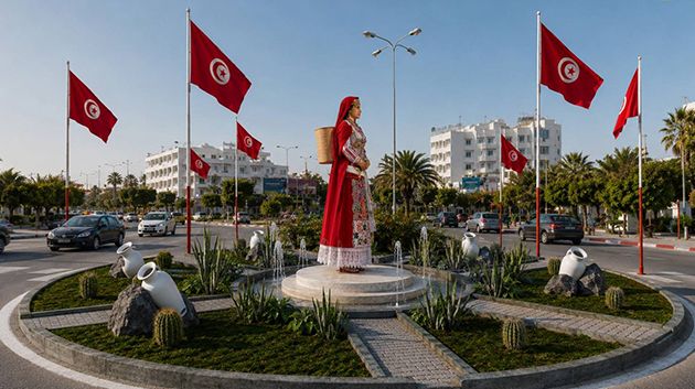 مقترح لمجسّم امرأة باللباس التقليدي الخاصّ بحمام سوسة
