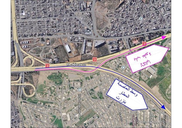 بلاغ مروري إلى مستعملي الطريق الجهوية رقم 22 في اتجاه وسط المدينة وباب عليوة
