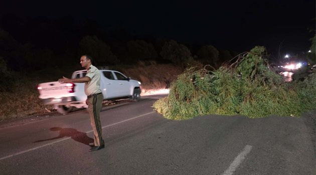 سقوط جانب من السور الخارجي لمعهد غار الدماء وتعطّل لحركة المرور بفرنانة اثر رياح قويّة