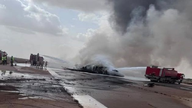 بعد احتراق طائرة خاصة.. توقف الرحلات الجوية بمطار مصراتة الليبي 