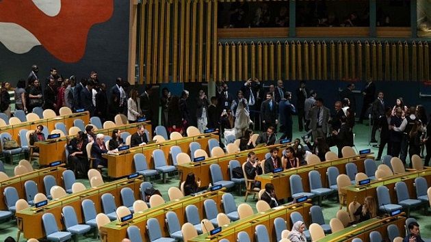 انسحاب وفود نحو 77 دولة اثر صعود نتنياهو لالقاء كلمة بالأمم المتحدة